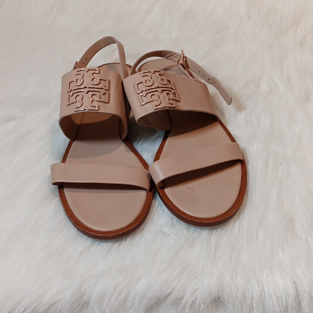 301 Tory Burch Logo Strap Sandals Sz 8.5